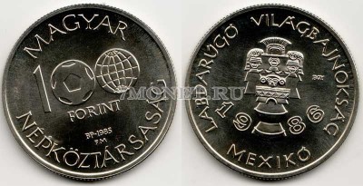 монета Венгрия 100 форинтов 1986 год Чемпионат мира по футболу в Мехико. Кубок