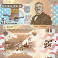 бона США 50 долларов 2013 год штат Вирджиния, Букер Талиафер Вашингтон